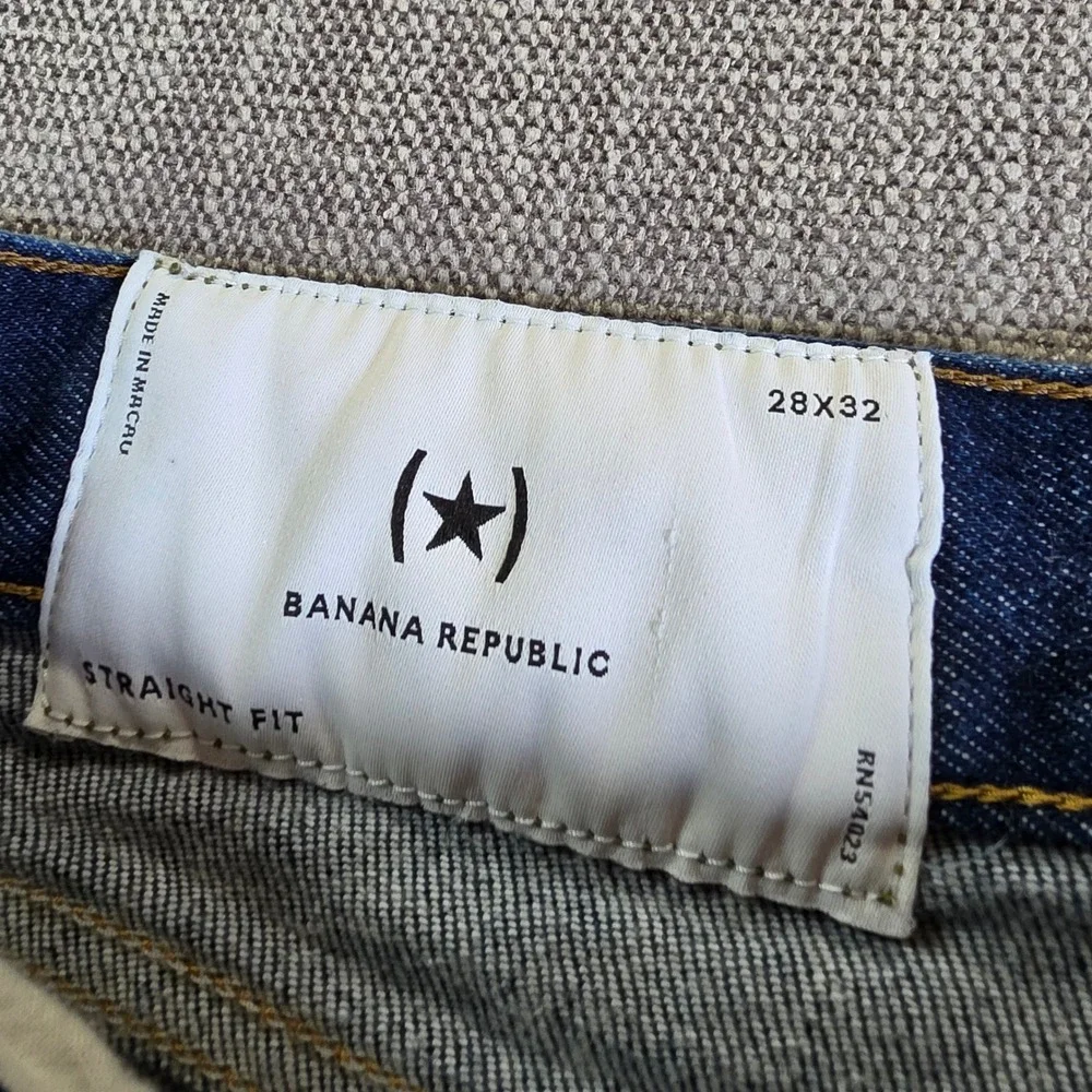 NEW! Banana Republic Jeans Men‎ 28/32 Dark Blue Straight Fit Stretch Legacy